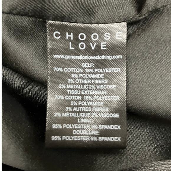 Generation Love Women's Blk/Cream Logan Metallic Sparkle Zip Dressy Jacket SZ L - Picture 8 of 10